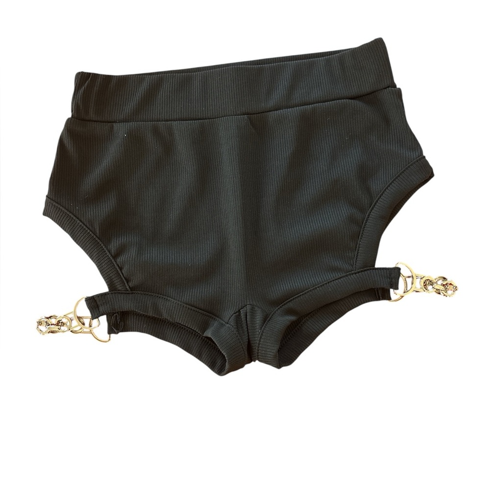 Black Women's Booty Shorts with Silver Accents size XXS spicy dance wear